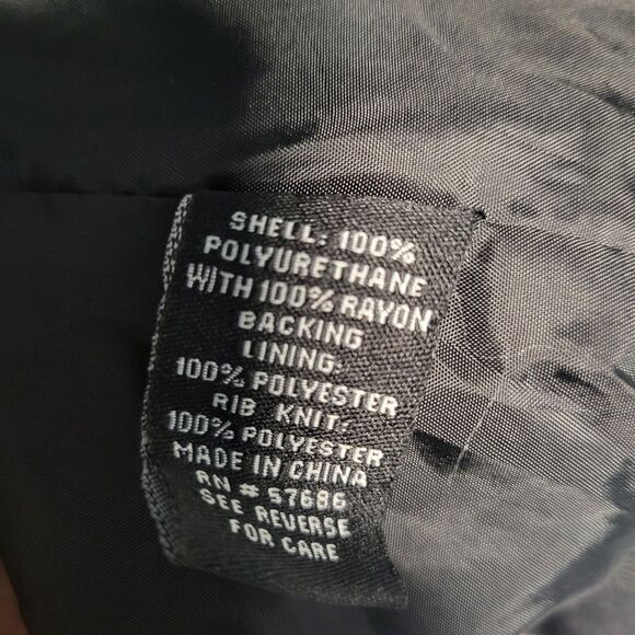 New Look Women's Black Faux Leather Jacket Coat Size 1X - Picture 13 of 14